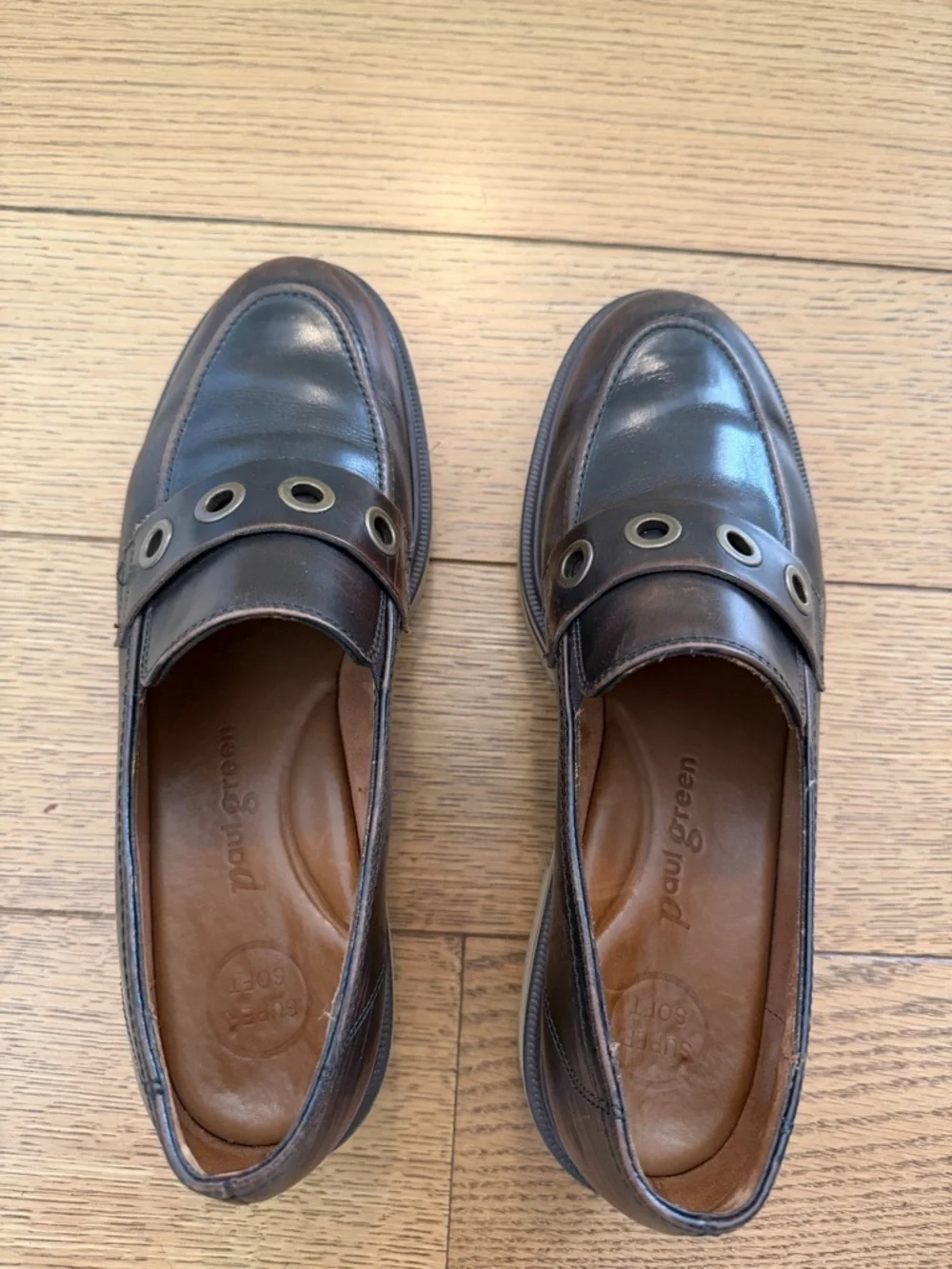 Paul Green Billie Loafer Tobacco Brushed Leather Sz US 9